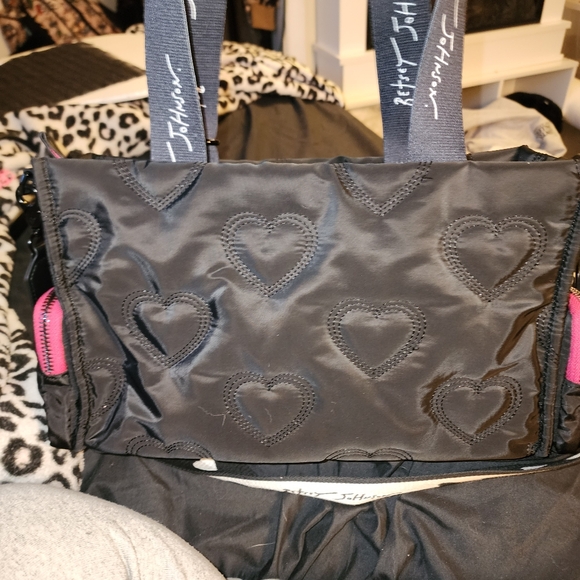 Betsey Johnson Bungee Nylon Satchel Black - Picture 7 of 8